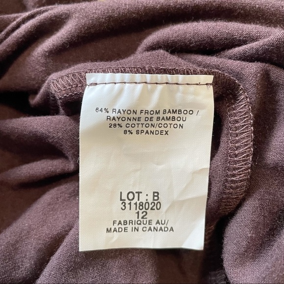 Lundström Brown Cotton Rayon Long Sleeve Top Blouse 12 Made in Canada - Picture 5 of 6